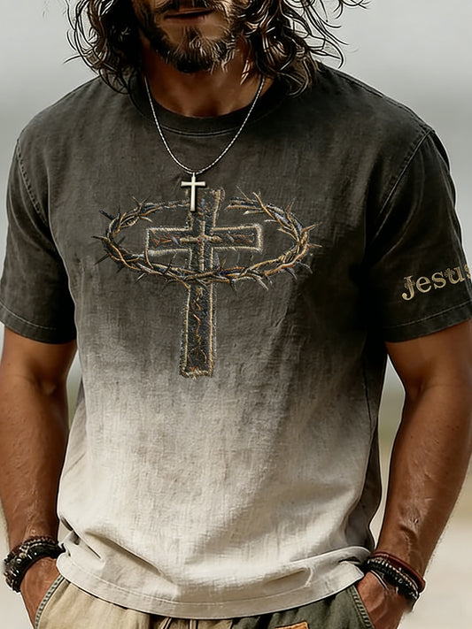 Men's Christian Jesus Cross Short Sleeve T-shirt