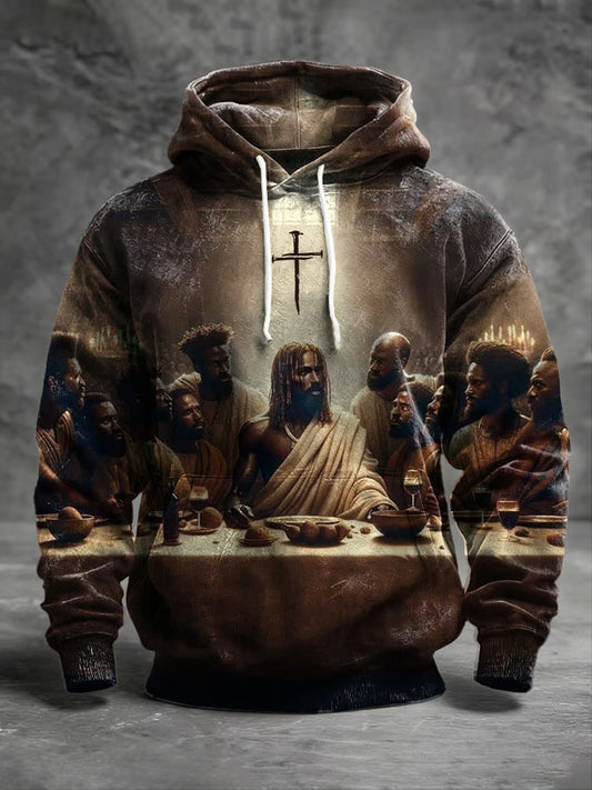 Men's Faith Oversized Drop-Shoulder Hoodie with Pockets
