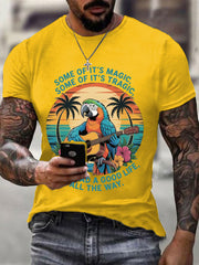 Men's Some Of It’s Magic Some of It’s Tragic, But I Had A Good Life,All The Way Parrot Guitar Casual Tee