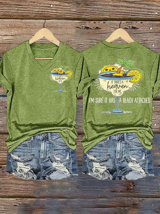 Women's beach vacation Day Iron On Short Sleeve T-Shirt