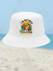 Unisex I'm Retired It's 5 O'clock Somewhere Parrot Print Bucket hat
