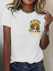 Women's It‘s 5 O'clock Everywhere Print Casual Short Sleeve T-Shirt