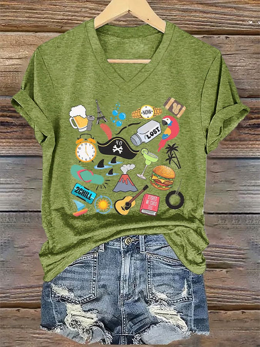Women's beach vacation Day Iron On Short Sleeve T-Shirt