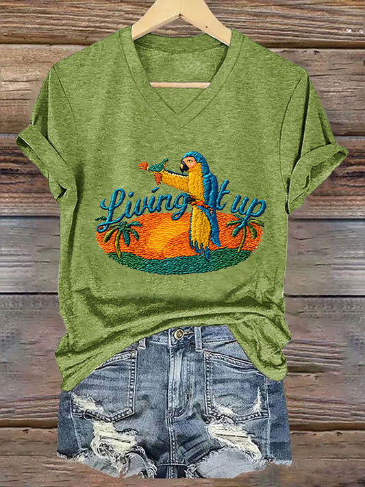 Women's beach vacation Day Living It Up Short Sleeve T-Shirt