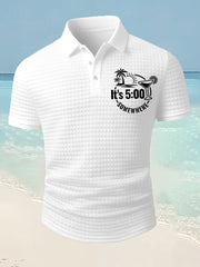 Men's It's 5 O'clock Somewhere Casual Waffle Short-Sleeve Top