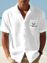 Men's beach vacation Day Parrot Print Casual Waffle Pocket Shirt