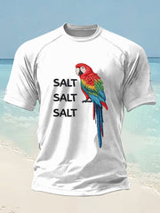 Men's Salt Salt Salt  Parrot beach vacation Day Printed short sleeve t-shirt