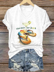 Women's beach vacation Day Iron On Short Sleeve T-Shirt