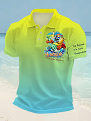 Men's I'm Retired It's 5 O'clock Everywhere Parrot Print Casual Top