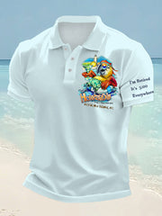 Men's I'm Retired It's 5 O'clock Everywhere Parrot Print Casual Top