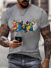 Men's beach vacation Day imitation cotton short-sleeved T-shirt
