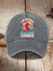 Unisex I'm Retired It's 5 O'clock Everywhere Parrot Print Hat