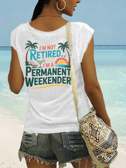 Women's  I'm Not Retired, I'm A Permanent Weekender, It's 5 O'clock Everywhere Parrot Casual Sleeveless Tee
