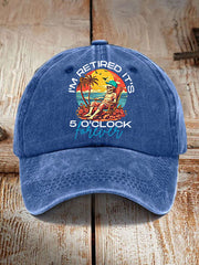 Unisex Funny I'm Retired It's 5 O'Clock Forever Print Hat