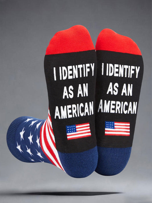 "I identify as an American" unisex socks
