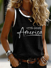 Women's USA Inspired Pattern Vintage Tank Top