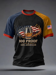Men's USA Inspired Embroidered Pattern T-Shirt