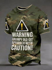 Men's 'warning grumpy old git approach with caution' T-shirts