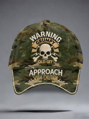 "Warning Grumpy old git approach with caution" Unisex camouflage hats