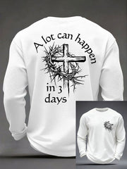 Men's 'A Lot Can Happen In Three Days' Printed Casual T-Shirt