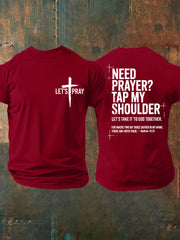 Men's Need Prayer?Tap My Shoulder Print Tee