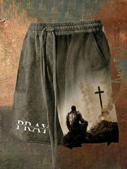 Men's Faith Cross Pray Printed Shorts