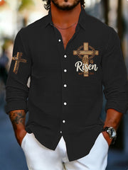 Men's He is Riser MATTHEW 28:6 Waffle Shirt