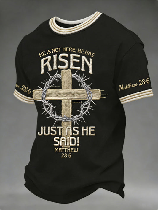 Men's He is Riser MATTHEW 28:6 Short Sleeves Tee