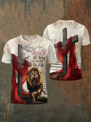 Men's Jesus Cross The Way, The Truth, The Life Short Sleeve  T-shirt