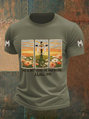 Men's He Is Not Here He Has Risen Matthew 28:6 Short Sleeve T-shirt