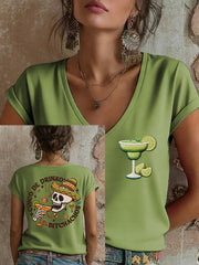 Women's Mexico Art Cinco De Mayo Printed T-Shirt