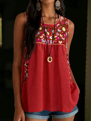 Women's Mexican Floral Vest Top