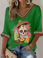 Women's Cinco De Mayo Print Waffle T-shirt