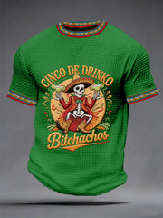 Men's Cinco De Mayo Print Waffle Short-Sleeve T-shirt