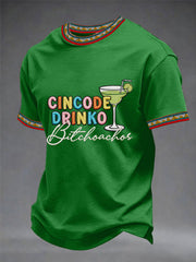 Men's Funny Cinco De Mayo Bitchachos Skull Print Tee