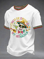 Men's Funny Cinco De Mayo Bitchachos Skull Print Tee