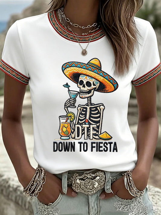 Women's Cinco de Mayo Print Casual T-shirt