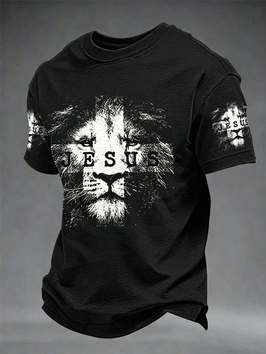 Men's Christian  Jesus Cross Short Sleeve T-shirt