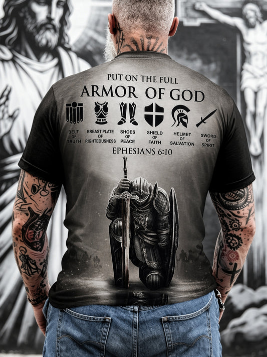 Men's Put On The Full Armor Of God Print Casual Tee
