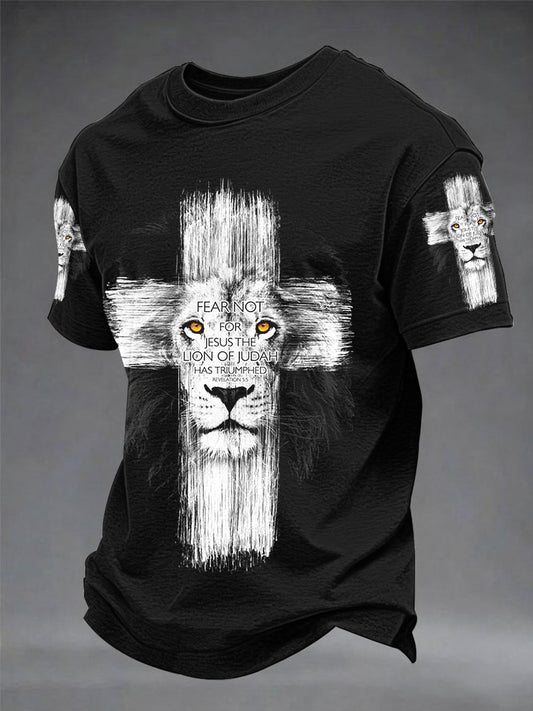 Men's Christian  Jesus Cross Short Sleeve T-shirt