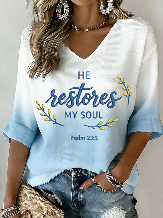 Women's Faith Print Casual T-shirt