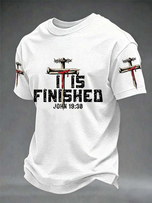 Men's Christian  Cross O-neck Short Sleeve T-shirt