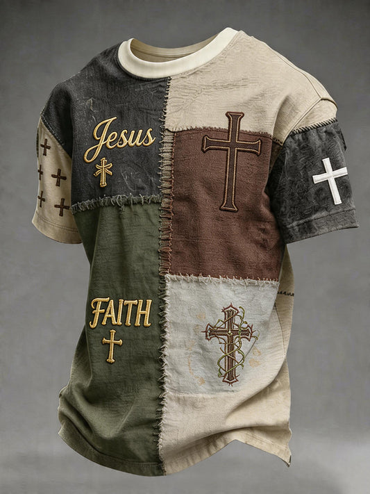 Men's Christian Cross Print Tee