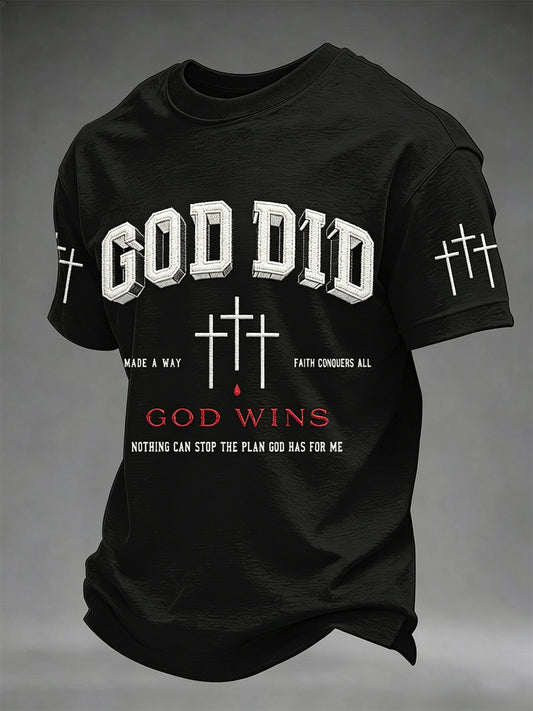 Men's Christian Cross Print Tee