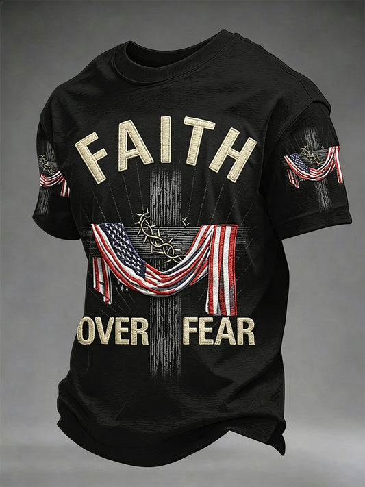 Men's Faith Over Fear Print Tee