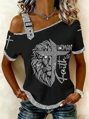 Women's Faith Off-the-Shoulder Short-Sleeve T-Shirt