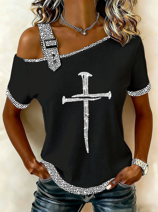 Women's Faith Off-the-Shoulder Short-Sleeve T-Shirt