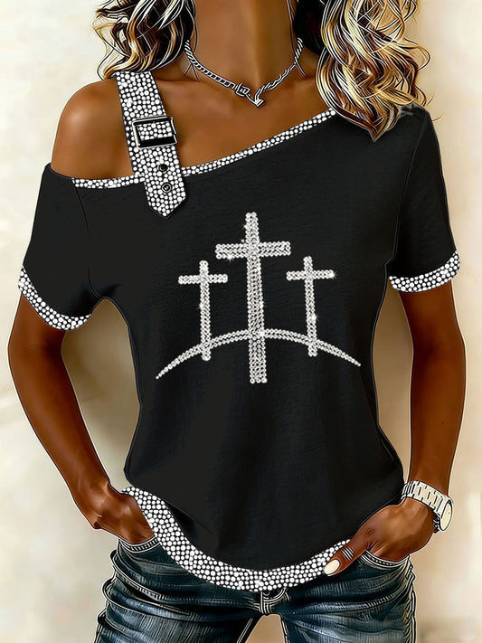 Women's Faith Off-the-Shoulder Short-Sleeve T-Shirt