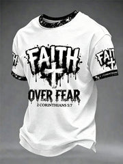 Men's Christian Faith Over Fear Cross Short Sleeve T-shirt