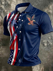 Men's America Flag Eagle Printed Shirt